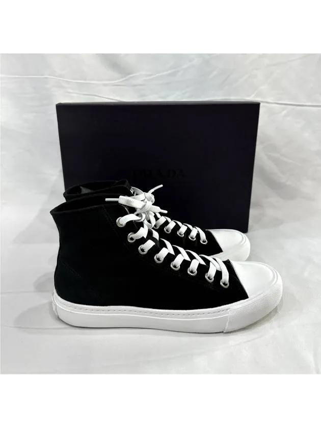 7 Prada Men s Logo Canvas High Top Sneakers Black