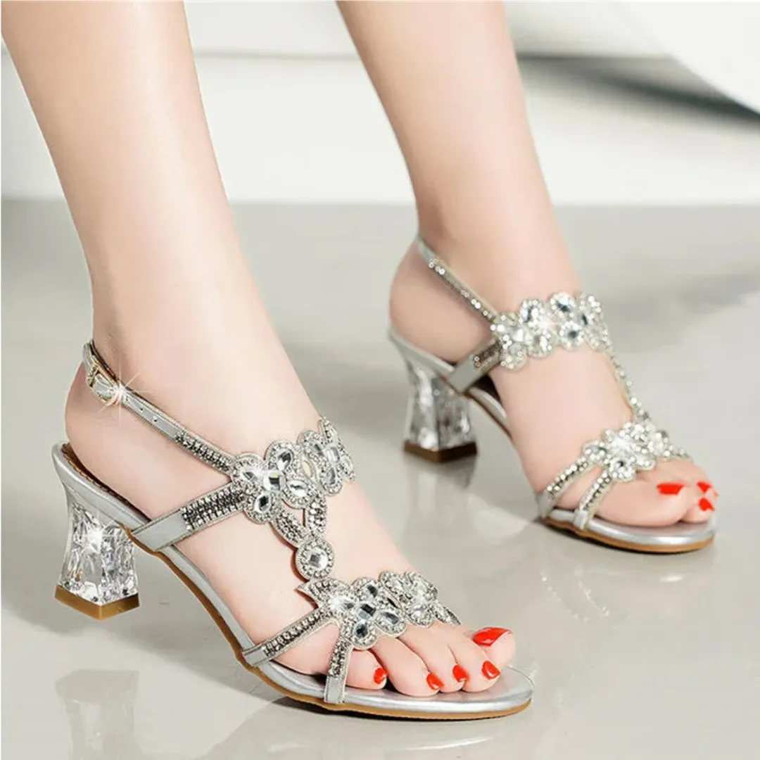 Astrid - Glamorous Rhinestone High Heel Sandals for Women