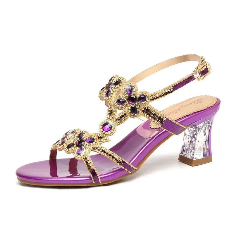 Astrid - Glamorous Rhinestone High Heel Sandals for Women