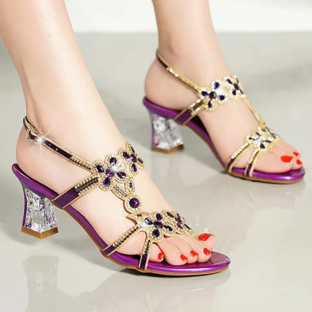 Astrid - Glamorous Rhinestone High Heel Sandals for Women