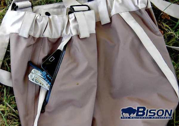 BISON BREATHABLE WAIST WADERS COMPLETE WITH MK2 RUBBER OR FELT SOLE WADING BOOTS