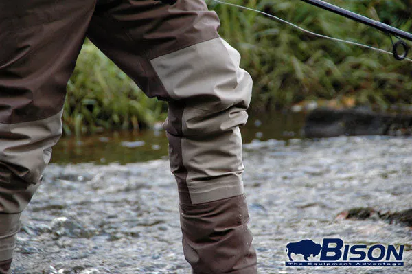 BISON BREATHABLE WAIST WADERS COMPLETE WITH MK2 RUBBER OR FELT SOLE WADING BOOTS