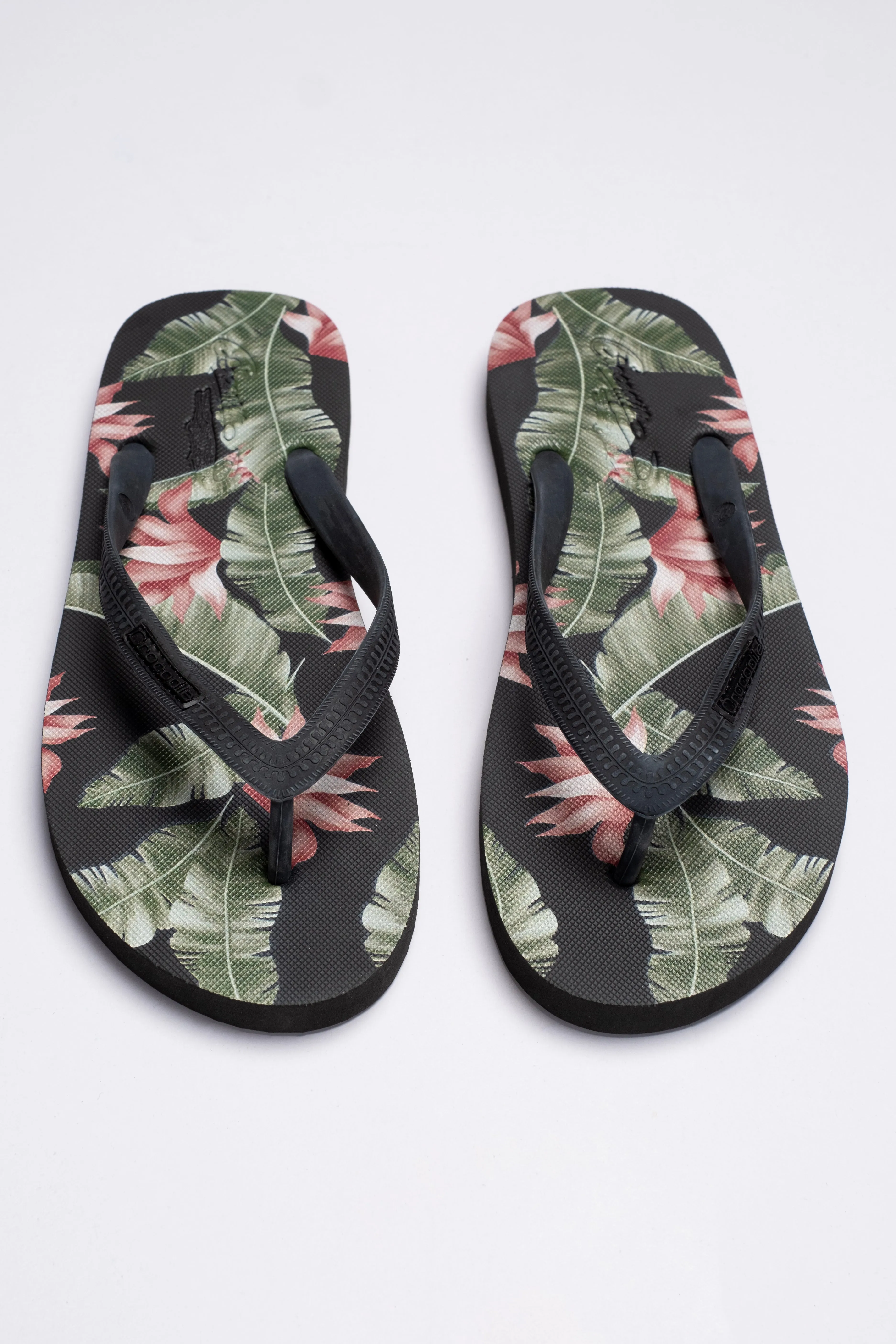 Crocodile Black Printed Flip Flop