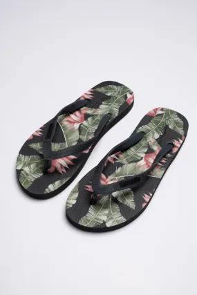 Crocodile Black Printed Flip Flop