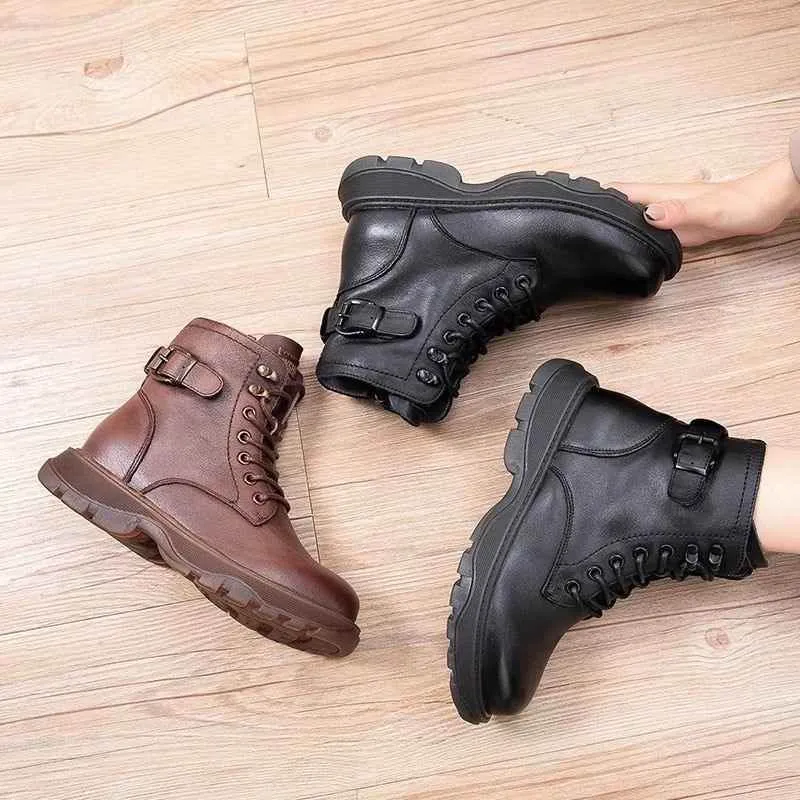 Cross Stroppy Ankle Vintage Punk Boots Flat Women's Casual Shoes GRCL0244