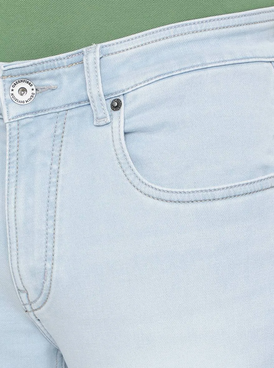 Ice Blue Solid Narrow Fit Jeans | Greenfibre