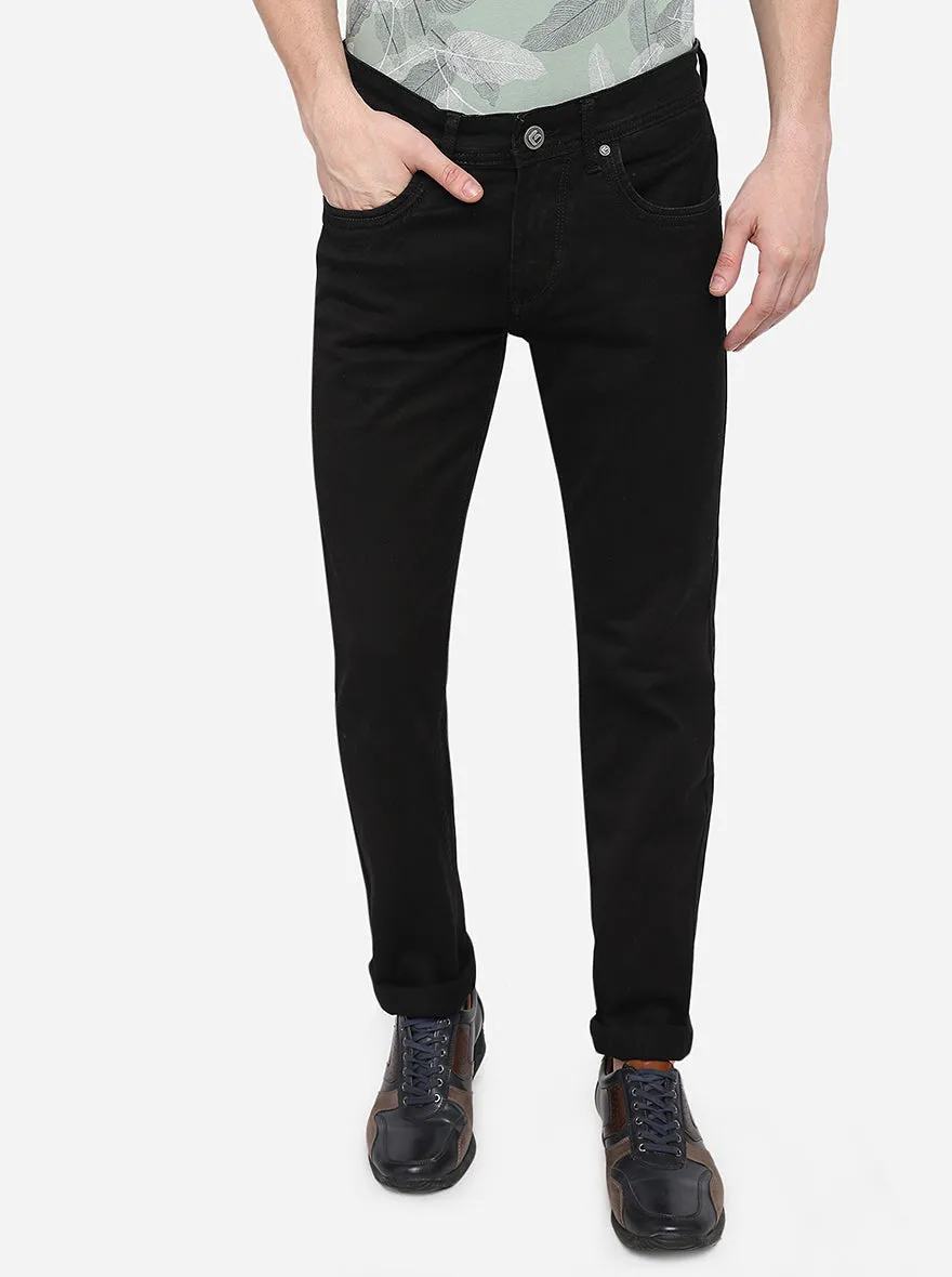 Jet Black Washed Narrow Fit Jeans | Greenfibre