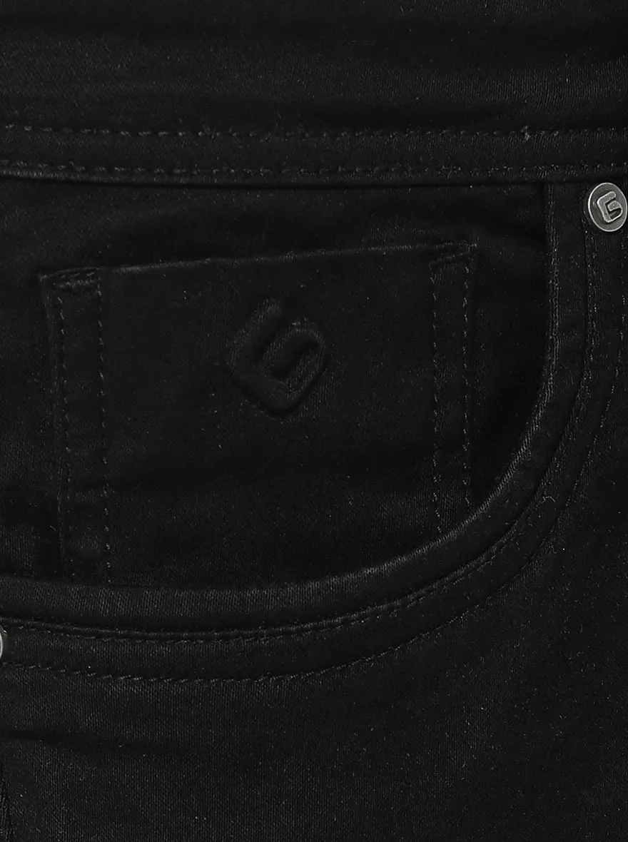 Jet Black Washed Narrow Fit Jeans | Greenfibre