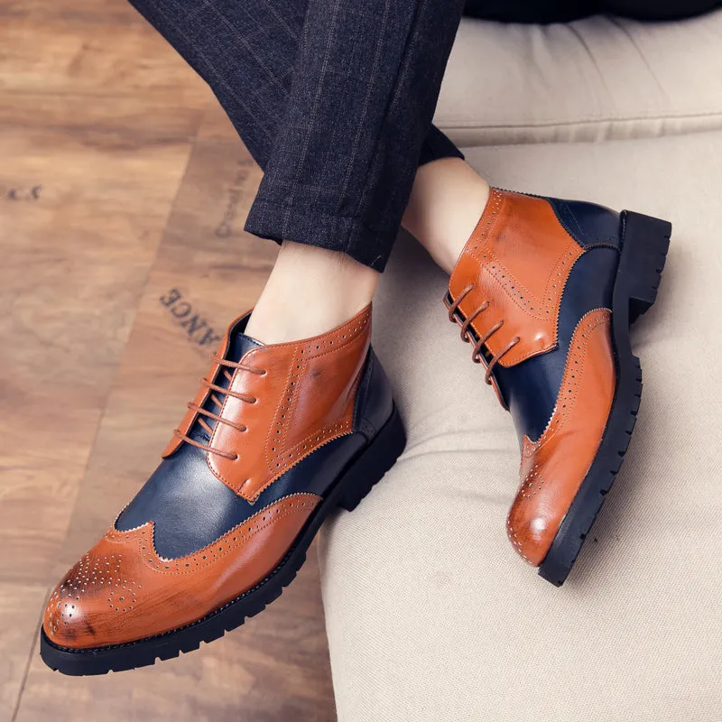 Men's Breathable Leather Formal Dress Boots