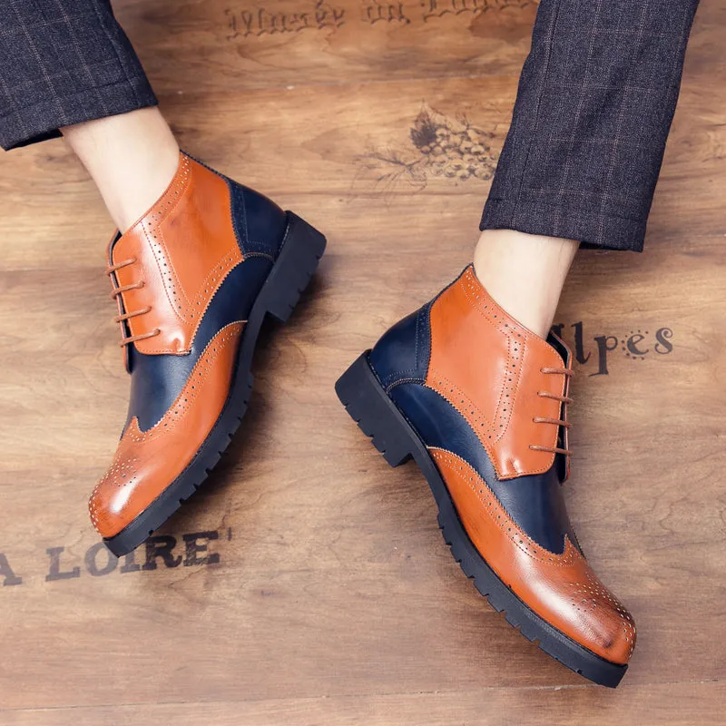 Men's Breathable Leather Formal Dress Boots