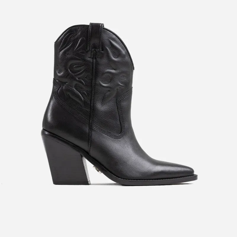 New Kole Black Low Western Boots