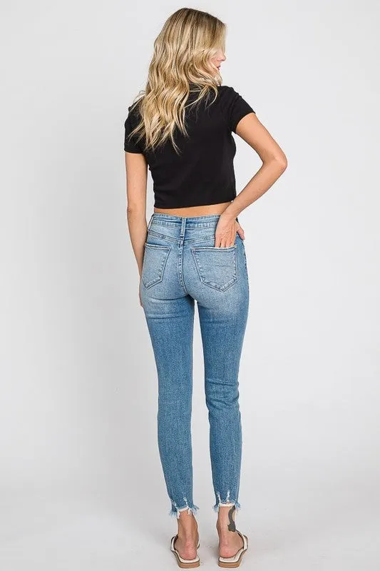 Padma Low Rise Distressed Skinny Jeans