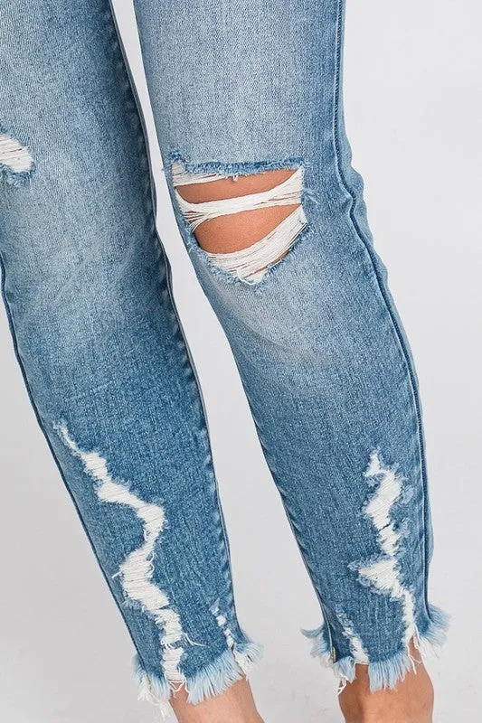 Padma Low Rise Distressed Skinny Jeans