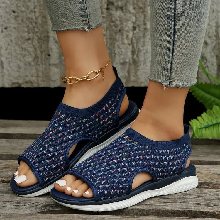 Peep-toe Mesh Sandals