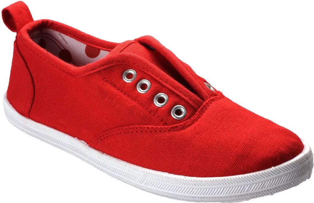 youth 11-3 red canvas slip on sneakers Case of 18