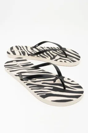 Zebra Flip Flop Black & White